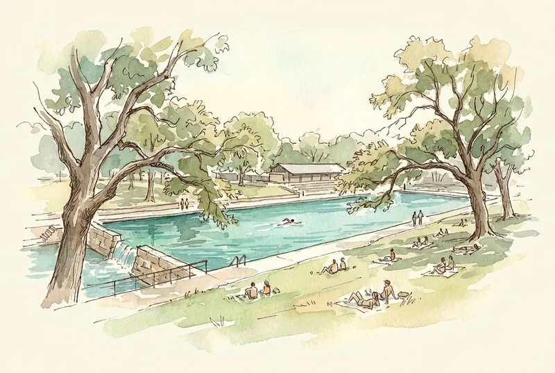 Watercolor illustration of Barton Springs