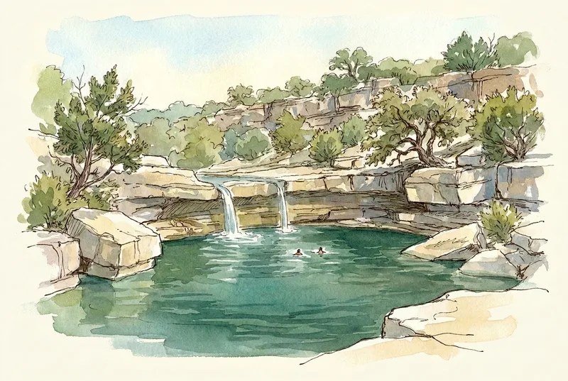 Watercolor illustration of Twin Falls
